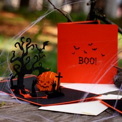 Об'ємна 3Д листівка з гарбузом на «Halloween»