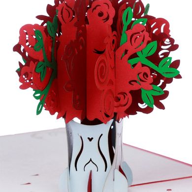 Объемная 3Д открытка «Букет роз»
