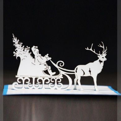 Об'ємна новорічна листівка «Санта» 3Д