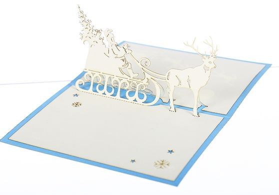 Объемная новогодняя открытка «Санта» 3Д