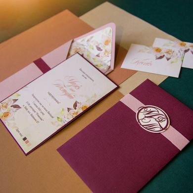 Запрошення на весілля Трояндова колекція (з конвертом)