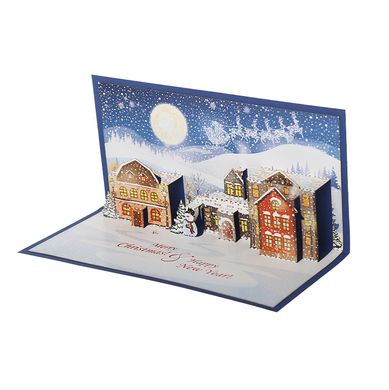 Набір новорічних листівок 3Д «Різдвяні казкові міста» (набір з 4шт)
