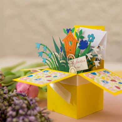 Об'ємна 3Д коробочка Проліски (весняна, на 8 березня)