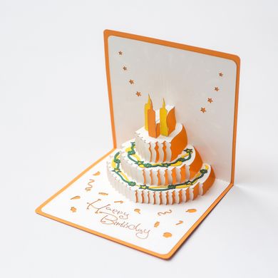 3Д листівка на день народження «Тортик»