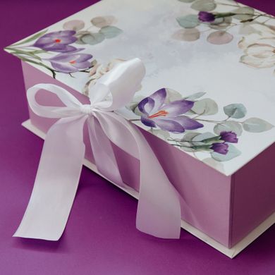 Подарочная коробка с 3Д открыткой «Цветы крокусы»