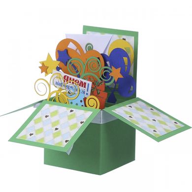 3Д листівка коробочка «Святкові кульки»