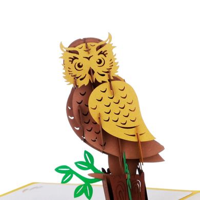 Объемная 3Д Открытка «Мудрая сова на дереве»