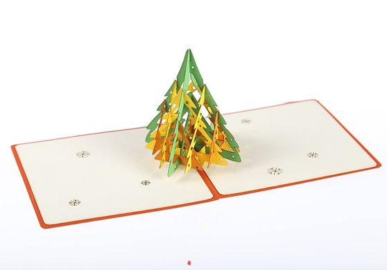 Объемная новогодняя открытка 3Д «Ёлка-геометрия»