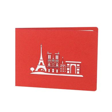 3Д открытка «Париж» красная