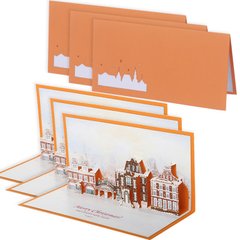 Набор новогодних открыток 3Д «Зимний город ретро»  (3 штуки)