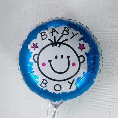Круглый шарик фольгированный  "Baby boy"