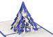 Об'ємна новорічна листівка «Синя ялина» 3Д