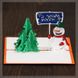 Об'ємна новорічна листівка «Сніговик і ялинка» 3Д
