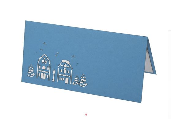 Объемная новогодняя открытка 3Д «Зимний город день»