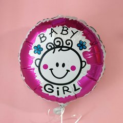Круглый шарик фольгированный "Baby girl"