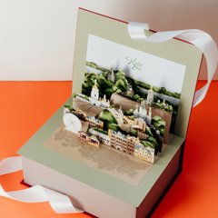 Подарункова коробка з 3Д листівкою «Панорама Києва»