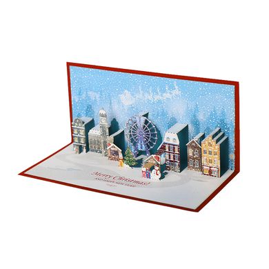 Набір новорічних листівок 3Д «Різдвяні казкові міста» (набір з 4шт)