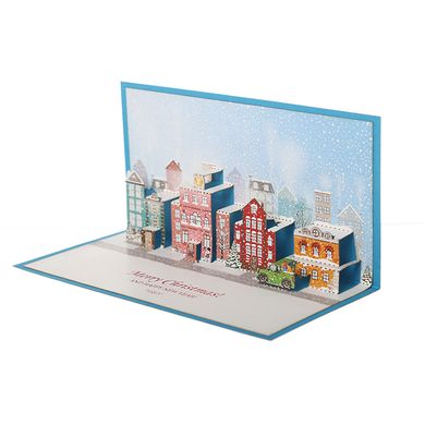 Набір з 3 новорічних листівок «Різдвяні міста»