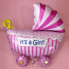Шарик фольгированный в форме коляски "It's a girl"