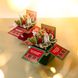 Об'ємна новорічна листівка 3Д коробочка «Святий вечір» червона