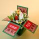 Об'ємна новорічна листівка 3Д коробочка «Святий вечір» зелена