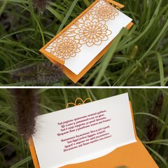 Листівка-конверт до Дня вчителя Ажурний, помаранчевий