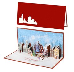 Объемная новогодняя открытка 3Д «Рождественская ярмарка»