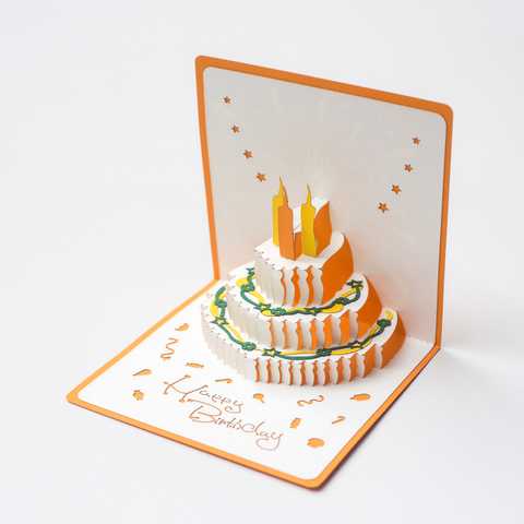 Объемная открытка «Торт со свечами»