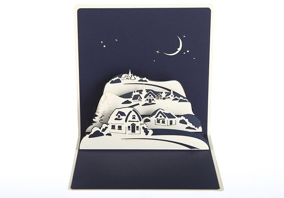 Объемная новогодняя открытка 3Д «Ночь перед Рождеством»