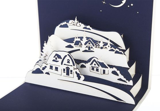 Объемная новогодняя открытка 3Д «Ночь перед Рождеством»