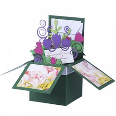 3Д открытка коробочка «Весенние тюльпаны»
